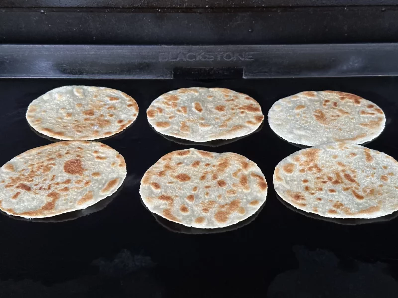 Heating the tortillas