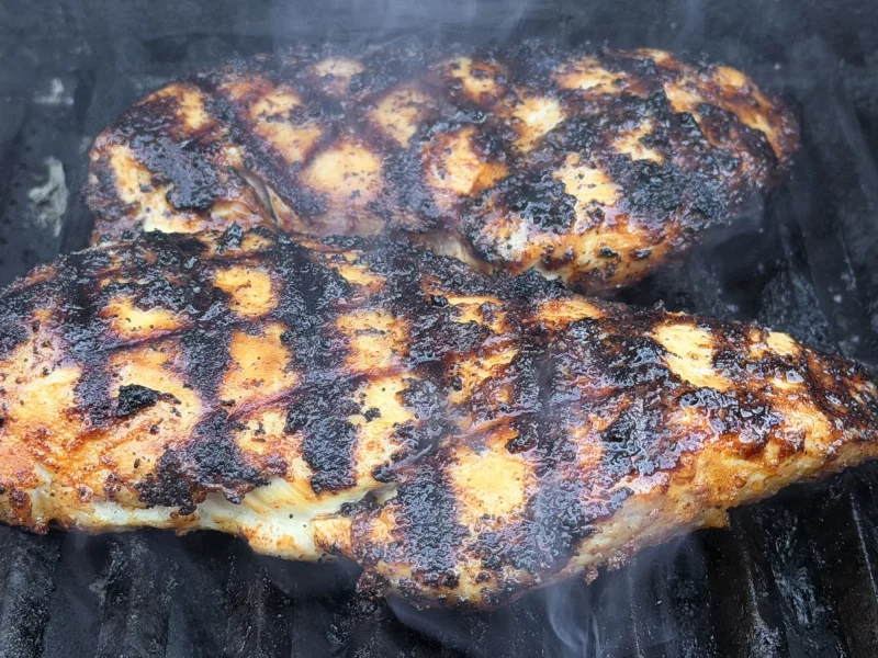Grilling the chicken